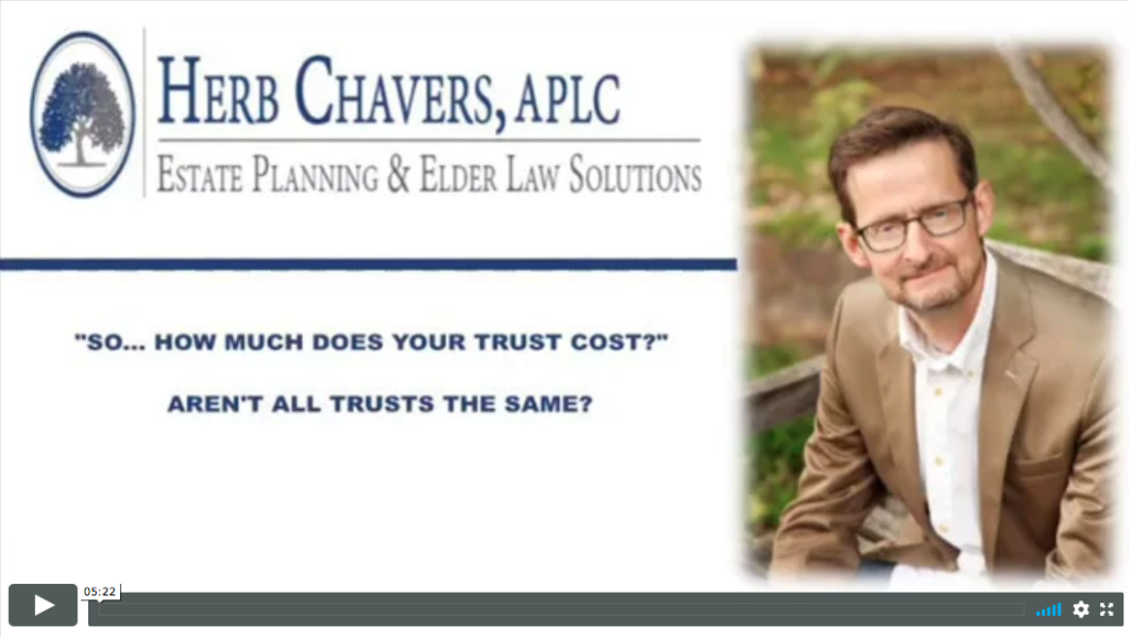Herb Chavers How Much Does Your Trust Cost?